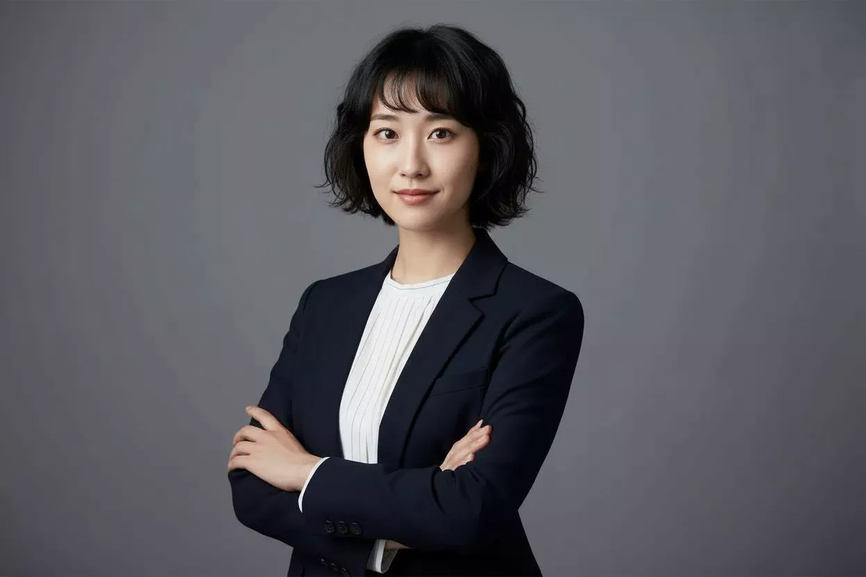 Professional arms crossed confident pose for business headshots