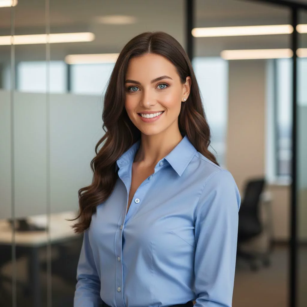 After transformation: professional LinkedIn business headshot generated by AI avatar technology